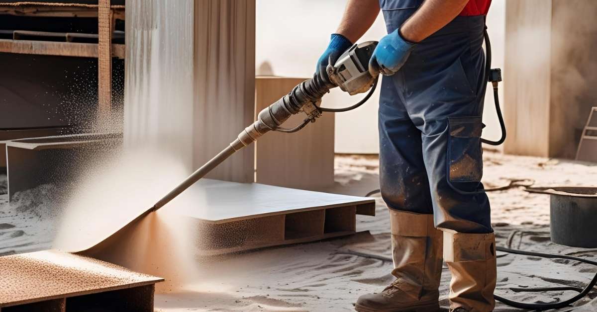 Layanan sandblasting profesional di Bali untuk menghilangkan karat, cat, dan kontaminan lainnya dari berbagai permukaan seperti logam, kayu, dan beton.