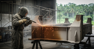 Sandblasting Frame Support Equipment Profesional & Tepat