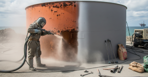 Harga & Layanan Jasa Sandblasting Tangki Offshore