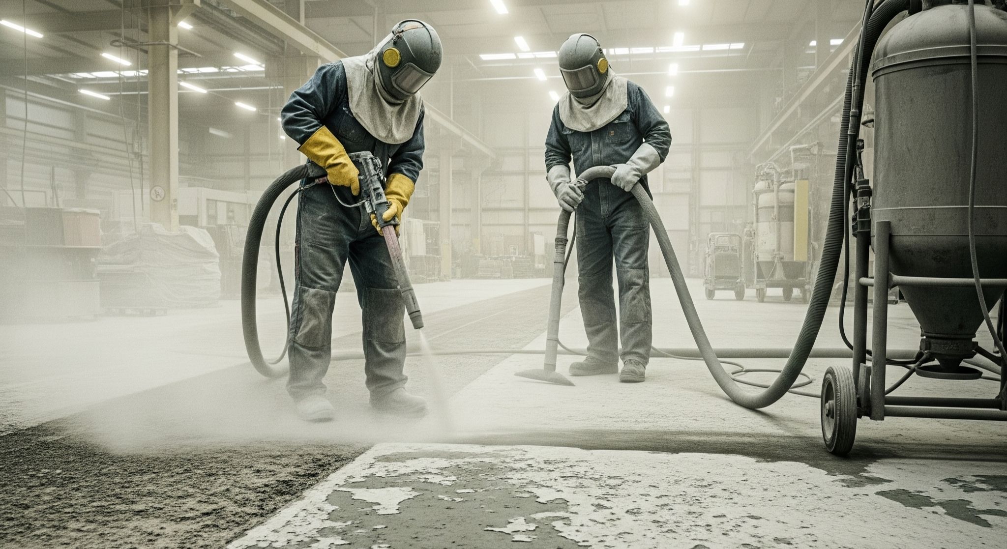 Sandblasting Lantai Pabrik