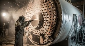Sandblasting Boiler atau Pressure Vessel