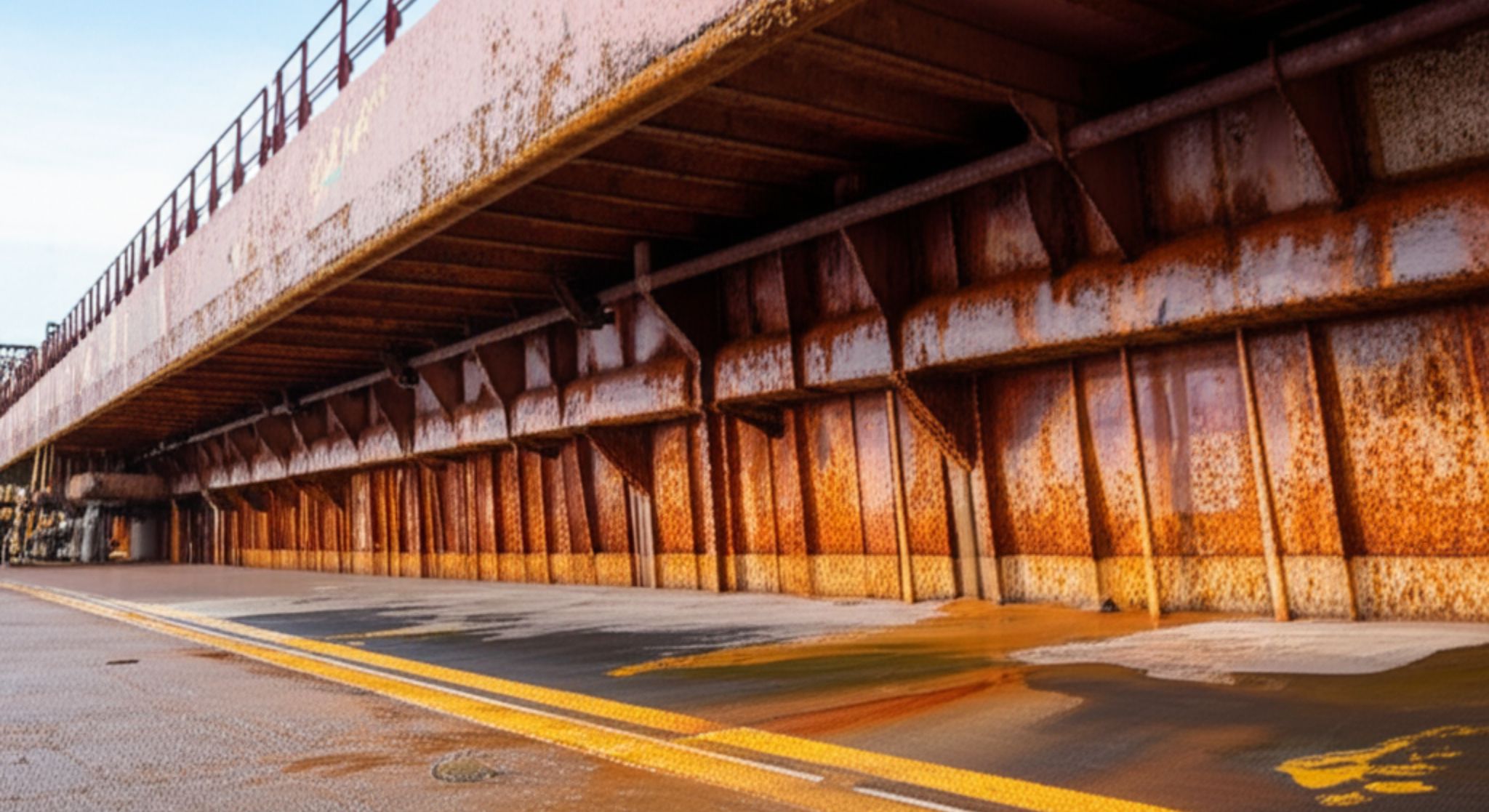 Jasa sandblasting platform & deck kapal untuk menghilangkan karat dan marine growth