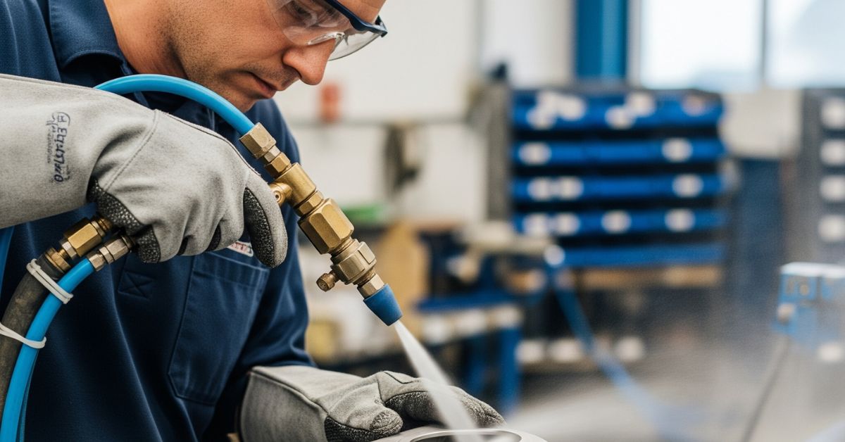 "Proses jasa vapor blasting stainless steel sebelum coating untuk meningkatkan adhesi"