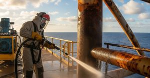 Jasa Water Blasting Platform Lepas Pantai