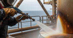 Jasa Wet Blasting Platform Lepas Pantai