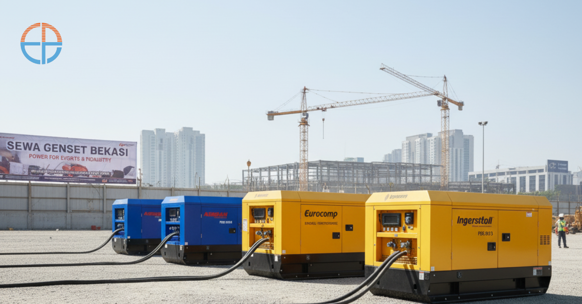 Gensets for rent in Bekasi to support power needs for events and industry, ready to use and well-maintained.
