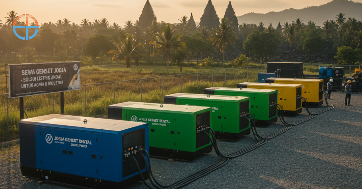 Large capacity gensets for rent in Jogja to support power needs for events and industry with stable performance.