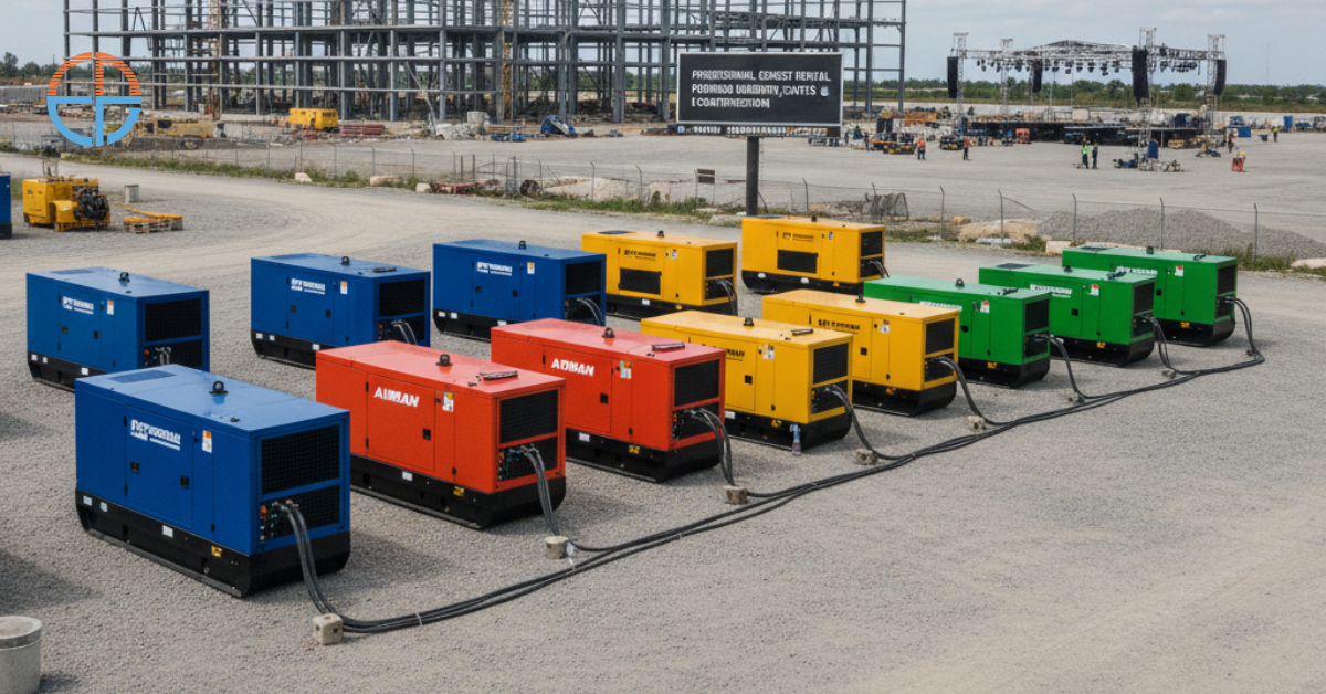 Various types of genset units are ready for industrial, event, and construction project needs with professional rental services.