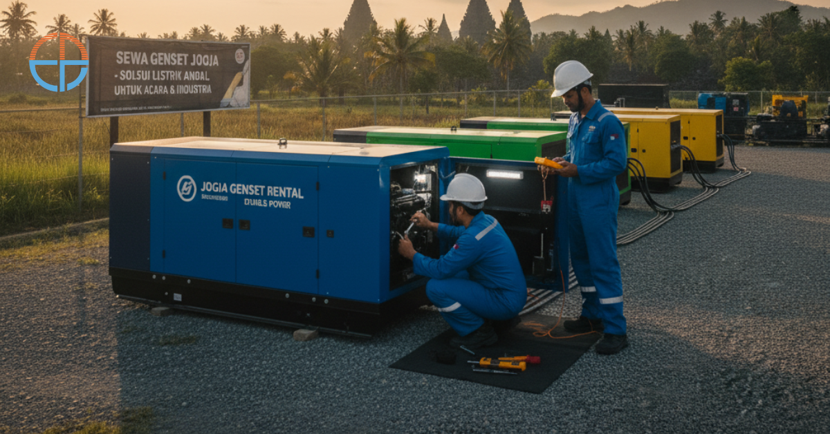 Technicians are servicing gensets in Jogja to ensure the machines remain reliable, efficient, and ready for use.