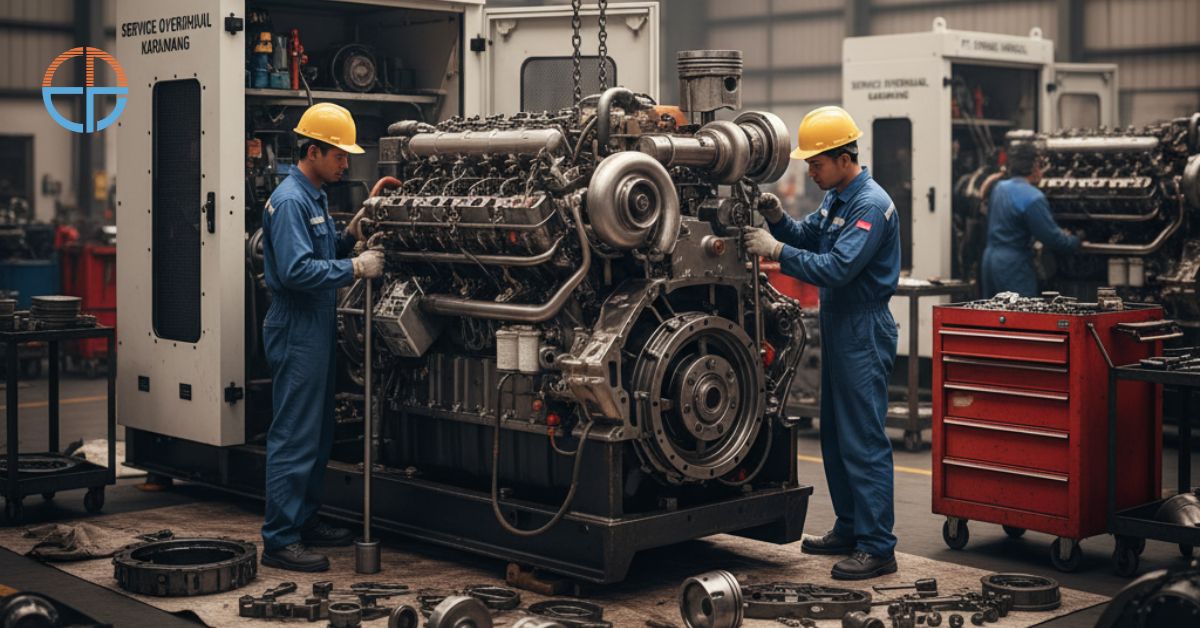 Overhaul genset Karawang dengan pembongkaran mesin tota
