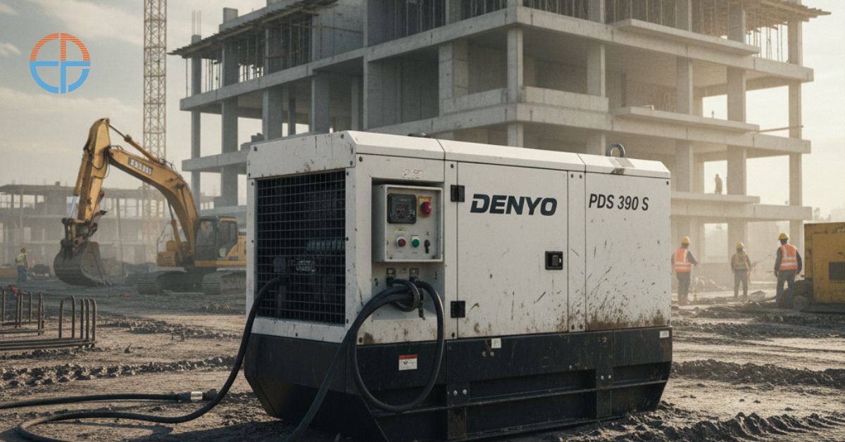 Jasa sewa genset Denyo PDS 390 S untuk proyek konstruksi.