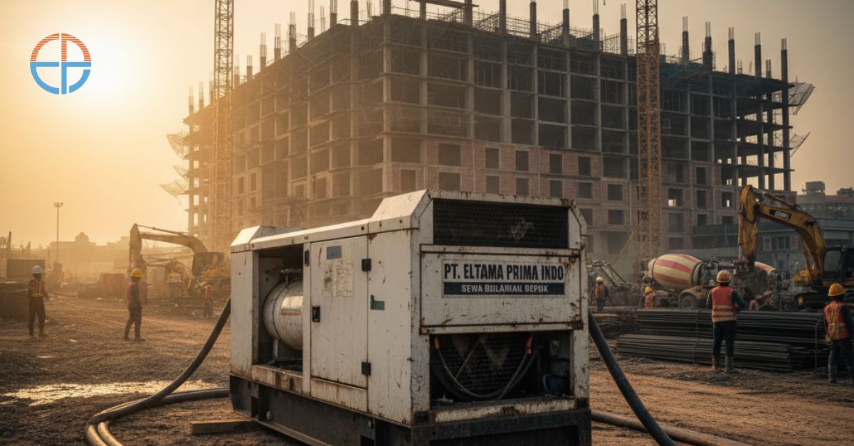 Penyewaan genset bulanan Depok untuk proyek konstruksi besar.
